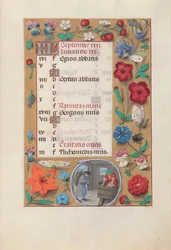 Stundenbuch von Königin Isabella der Katholischen, Königin von Spanien: Fol. 10r, September, um 1500
