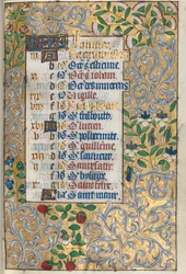 Stundenbuch Gebrauch von Rouen: fol. 1r, Aufwendige Blattbordüre, ca. 1470