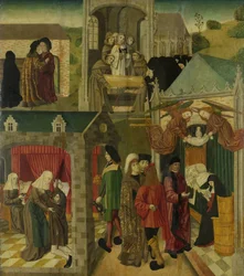 Die heilige Elisabeth von Ungarn pflegt die Kranken in Marburg, Tod der heiligen Elisabeth, innerer rechter Flügel eines Altars für die Grote Kerk in Dordrecht