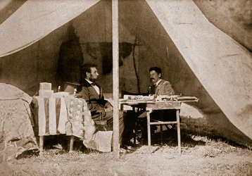 Das letzte Gespräch zwischen Präsident Lincoln und General McClellan in Antietam, 1862