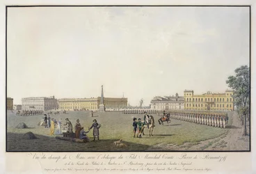 Ansicht des Marsfeldes und des Marmorpalastes in Sankt Petersburg, 1804