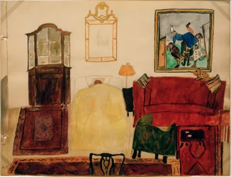 Mathilde Beckmann schlafend im Wohnzimmer