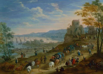 Küstenlandschaft mit Viehtreibern