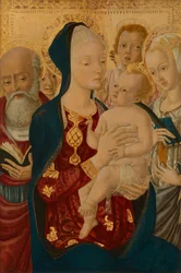 Madonna mit Kind, Heiligem Hieronymus, Heiliger Katharina von Alexandria und Engeln, um 1465-1470