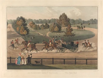 Kutschenfahrt: Seine Majestät König Georg IV. reist - Ansicht Hyde Park.