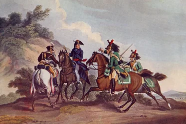 Die Gefangennahme von General Paget durch französische Dragoner während des Rückzugs von Burgos im Peninsular-Krieg