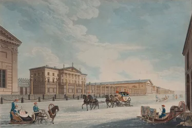 Ansicht der Imperial Bank und der Geschäfte in St. Petersburg, 1815