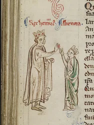 Heirat von Heinrich III. und Eleonore von der Provence aus der Historia Anglorum, Chronica majora
