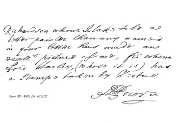 Teil eines Briefes von Matthew Prior, dem Dichter