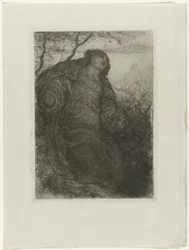 Frau unter einem Baum