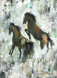 Galoppierende Wildpferde