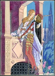 Romeo und Julia in der Balkonszene, ca. 1920