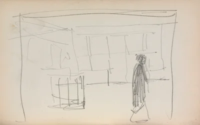 Italienisches Skizzenbuch: Figur in einem Innenraum Seite 175, 1898-1899