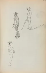 Italienisches Skizzenbuch: Drei stehende Männer Seite 44, 1898-1899