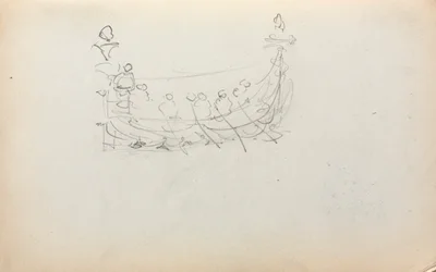 Italienisches Skizzenbuch: Venezianisches Boot, Seite 29, 1898-1899