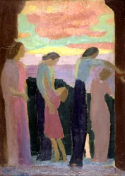 Marthe Denis und die Kinder auf dem Balkon, ca. 1900-1940
