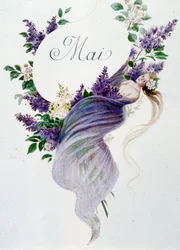 Mai „La Chanson du mois“ von Jérôme Doucet, Illustration - Maurice Leloir, Ausgabe Reims 1904. L. Michaud