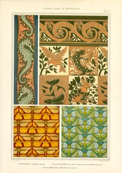 Tiermotive in Jugendstil-Ornamenten