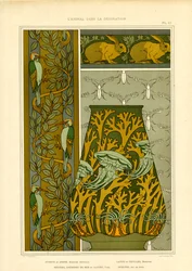 Jugendstil-Naturmotive: Vögel, Meeresleben und Insekten