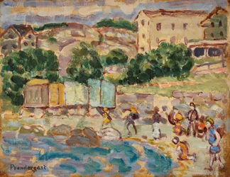 Strand und Dorf