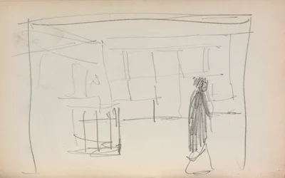 Italienisches Skizzenbuch: Figur in einem Innenraum (Seite 175)