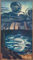 Meer mit großer Wolke