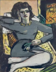 Ruhende Frau mit Nelken, Bildnis Quappi