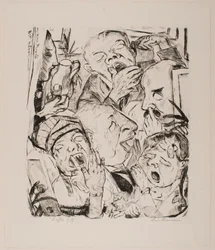 Die Gähner, Platte 7 aus dem Portfolio „Gesichter“