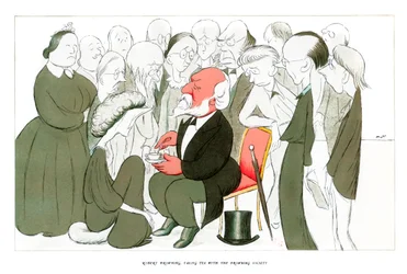 Robert Browning, beim Tee mit der Browning Society, 1904