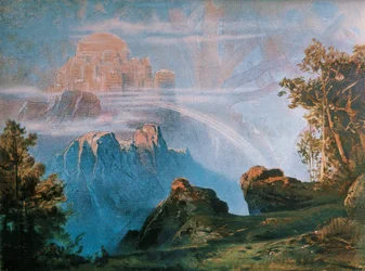 Deutschland, Bayreuth, Walhall, Bühnenbildentwurf für Richard Wagners (1813-1883) „Der Ring des Nibelungen“