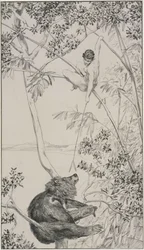 Bär und Elfe, Vorzeichnung zu Opus IV, Blatt 1 (Singer 52)