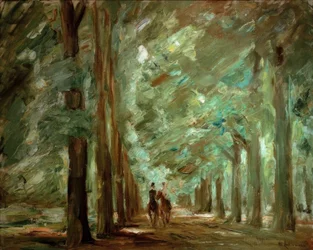 Allee in Sacrow mit zwei Reitern