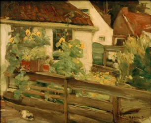 Garten mit Sonnenblumen
