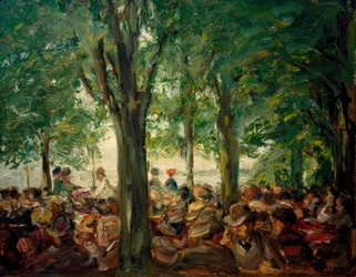 Gartenlokal an der Havel unter Bäumen (Schildhorn)