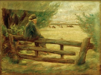 Junge mit Kühen