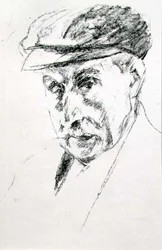Porträt eines Mannes mit Mütze, möglicherweise Selbstporträt, nach 1923