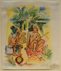 Reisebilder Italien - Südsee (Drei sitzende Frauen)
