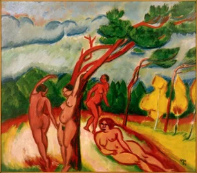 Vier Akte in Landschaft