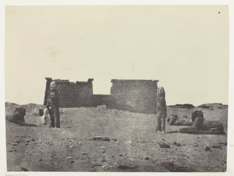 Hémi-Spéos De Séboua, Drômos; Nubien, Tafel 97 aus dem Album "Ägypten, Nubien, Palästina und Syrien" (1852)