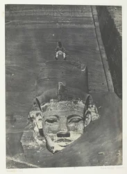 Ibsamboul, westliches Koloss des Spéos De Phrè, Nubien, 1849-51, gedruckt 1852