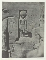 Ibsamboul, Skulpturen des Eingangs des Späos von Phrè, Nubien, 1849-51, gedruckt 1852