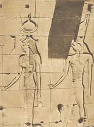Isis und Horus-Arsiési - Basrelief des Tempels von Kalabcheh Talmis