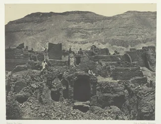 Médinet-Habou, Ruinen der Stadt Papa, Theben, 1849-51, gedruckt 1852
