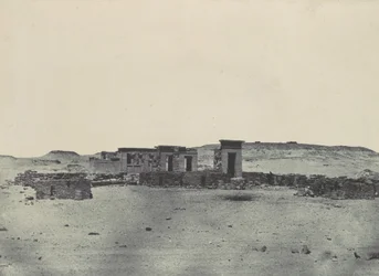 Nubien. Tempel und Dorf von Debod. Parembole der Reiseroute von Antonin, 1850