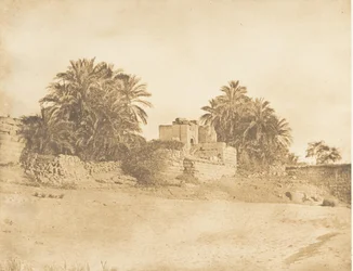 Ruinen eines römischen Triumphbogens in Philae, April 1850