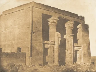 Ansicht der Fassade des Pronaos des Tempels von Dakkeh Pselcis, 5. April 1850