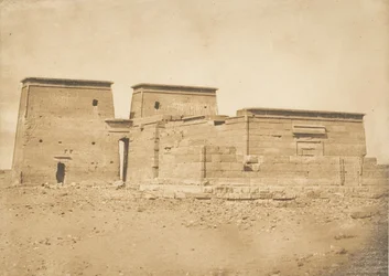 Gesamtansicht des Tempels von Dakkeh Pselcis, vom Norden aus gesehen, 5. April 1850