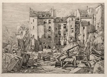 Abriss alter Häuser in Paris, 1862