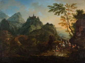 Ideale Berglandschaft mit Brücke