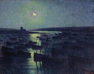 Camaret, Mondlicht und Fischerboote